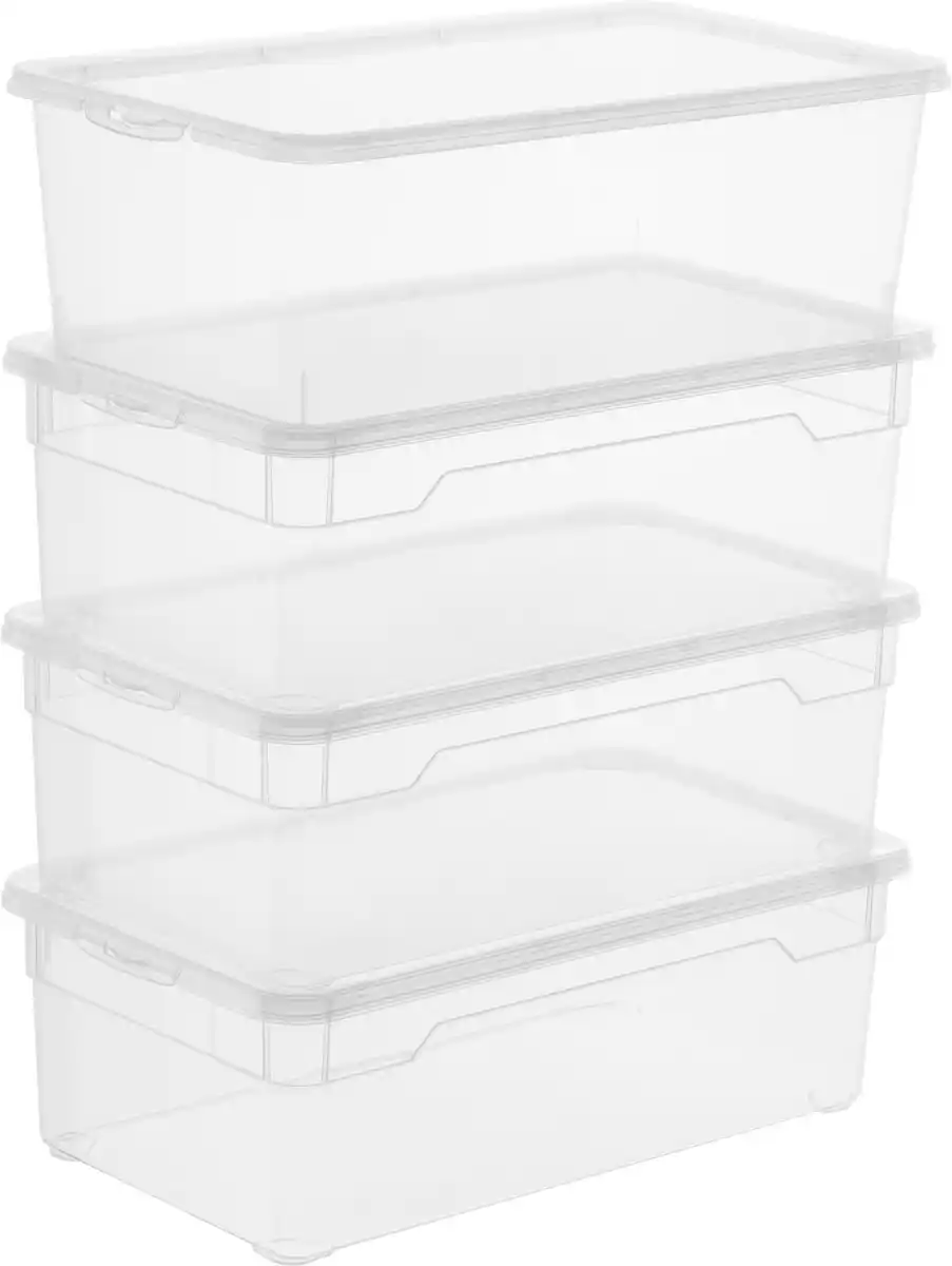 Bild 1 von Rotho Aufbewahrungsbox CLEAR mit Deckel 5 L transparent 4er-Set