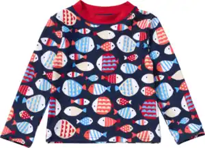 PUSBLU UV Shirt mit Fisch-Muster, blau & rot, Gr. 110/116, 1 St