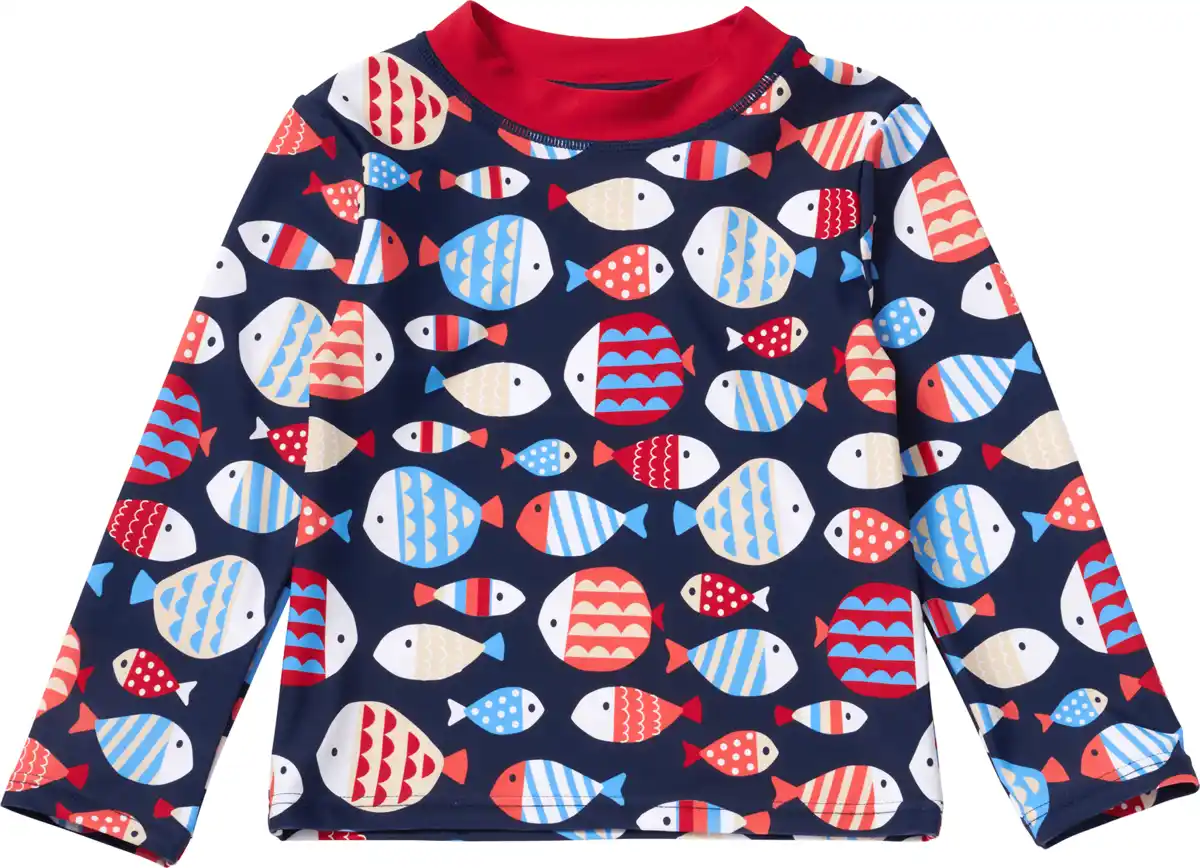 Bild 1 von PUSBLU UV Shirt mit Fisch-Muster, blau & rot, Gr. 110/116, 1 St