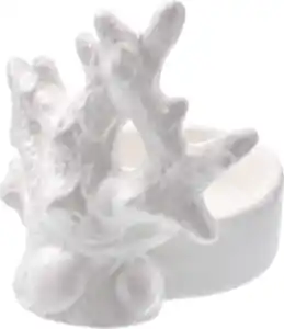 BOLTZE Teelichthalter aus Keramik "Koralle", weiß (9x8,5x9 cm), 1 St