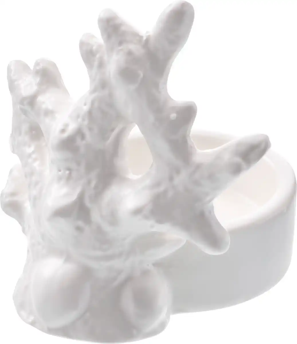 Bild 1 von BOLTZE Teelichthalter aus Keramik "Koralle", weiß (9x8,5x9 cm), 1 St