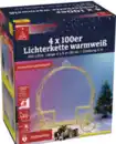 Bild 1 von 4er Set, Lichterkette 100 LED Länge 20m + 5m warmweiß