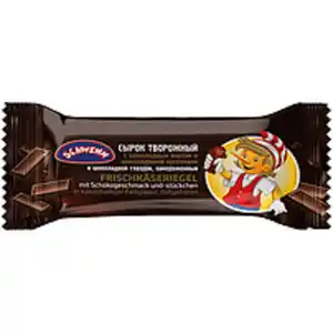 Frischkäseriegel mit Schokogeschmack und -stückchen in kakao...