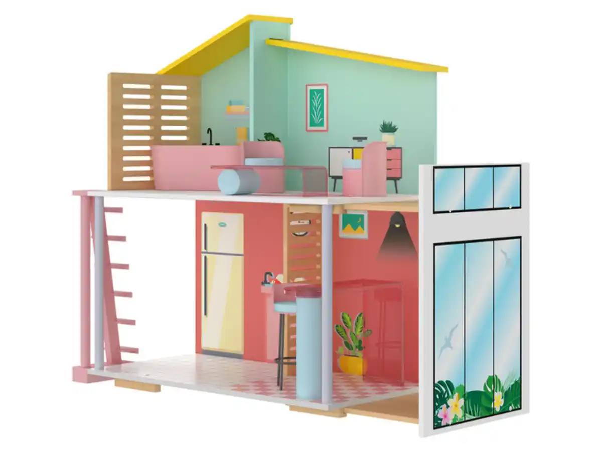 Bild 2 von Playtive Holz Fashion Doll Puppenhaus, 8-teilig