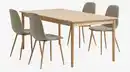 Bild 1 von MARSTRUP L190/280 Tisch Eiche natur + 4 BISTRUP Stühle sand