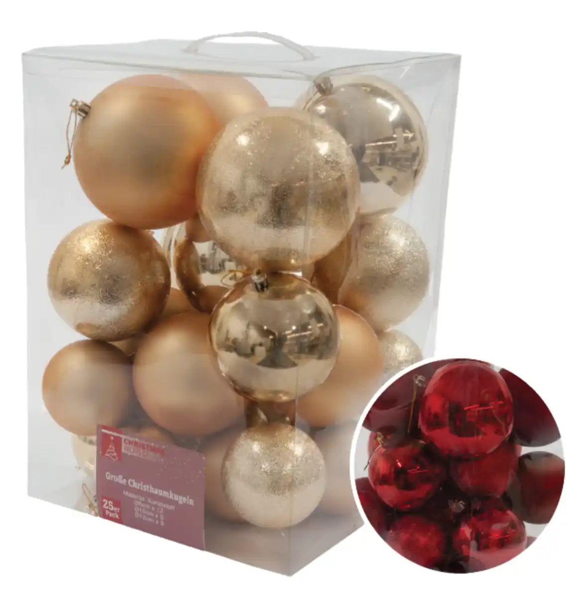 Bild 1 von Christbaumkugeln groß 25er Pack gold