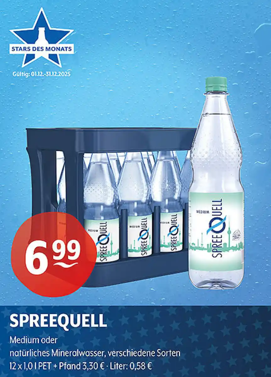 Bild 1 von SPREEQUELL Medium oder natürliches Mineralwasser verschiedene Sorten