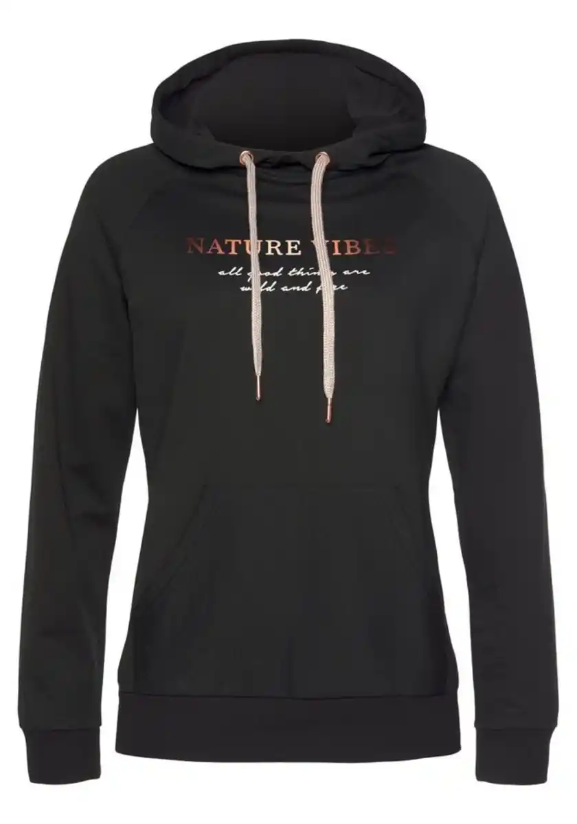 Bild 1 von LASCANA Hoodie mit Kängurutasche, Loungeanzug, Schwarz