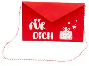 Umschlag Filz mit Band Frohe Weihnachten 26 x 18cm in Rot "für dich"