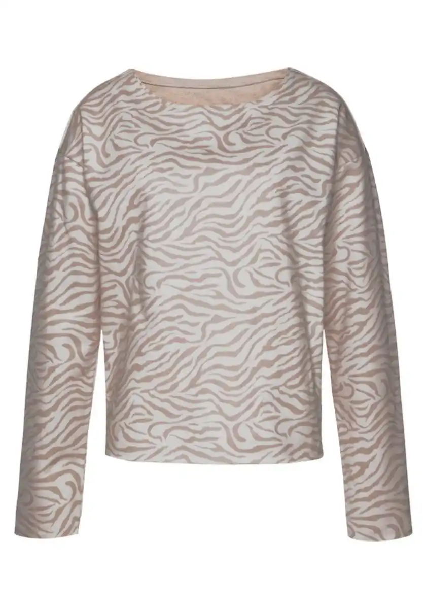 Bild 1 von LASCANA Sweatshirt / Langarmshirt in locker sitzendem Schnitt, Loungeanzug, Beige