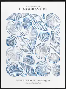 Dekorieren & Einrichten Wandbild "Muscheln", blau/weiß (40x30x2,5 cm), 1 St