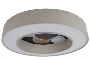 Light & More LED Deckenleuchte Leano 40 W Stoff beige