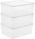 Bild 1 von Rotho Aufbewahrungsbox CLEAR mit Deckel 10 L transparent 3er-Set