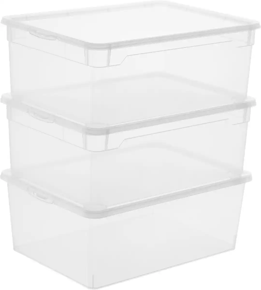 Bild 1 von Rotho Aufbewahrungsbox CLEAR mit Deckel 10 L transparent 3er-Set