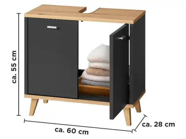 Bild 3 von LIVARNO® Badmöbel-Set Corfu anthrazit, 2tlg