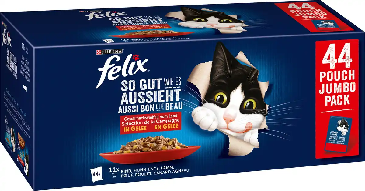 Bild 1 von Felix Katzenfutter in Gelee vom Land Multipack 44x85g