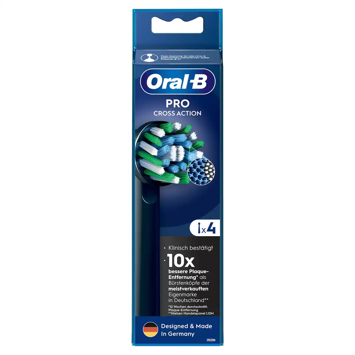 Bild 1 von Oral-B PRO CROSSACTION Aufsteckbürsten Schwarz, 4 Stk