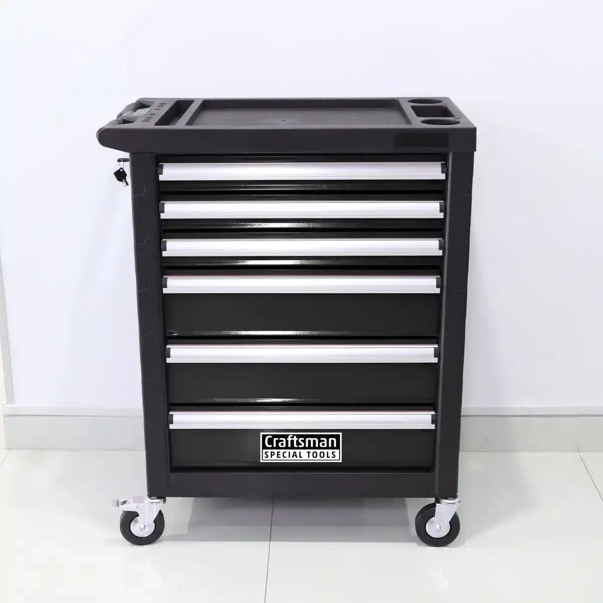 Bild 1 von Werkstattwagen 70 tlg. mit 6 Schubladen schwarz