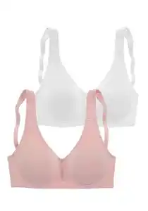 petite fleur T-Shirt-BH (Packung, 2 Stück) ohne Bügel aus Baumwolle, Basic Dessous