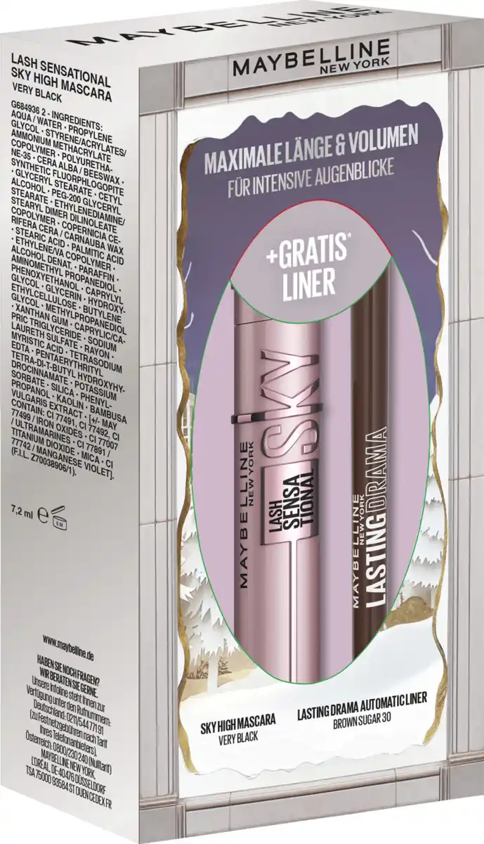 Bild 2 von Maybelline New York Xmas Coffret: Lash Sensational Sky High Brown + Lasting Drama Automatic Liner 30 Brown Sugar