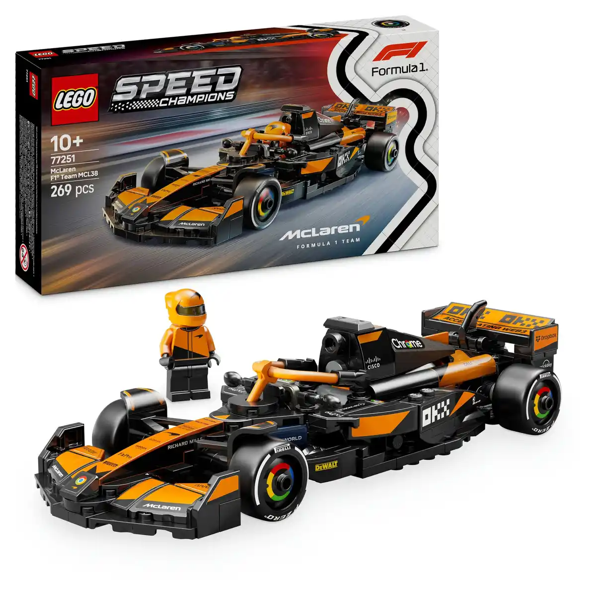Bild 1 von LEGO Speed Champions McLaren F1 Team MCL38 Rennauto Modell 77251, 1 Stk