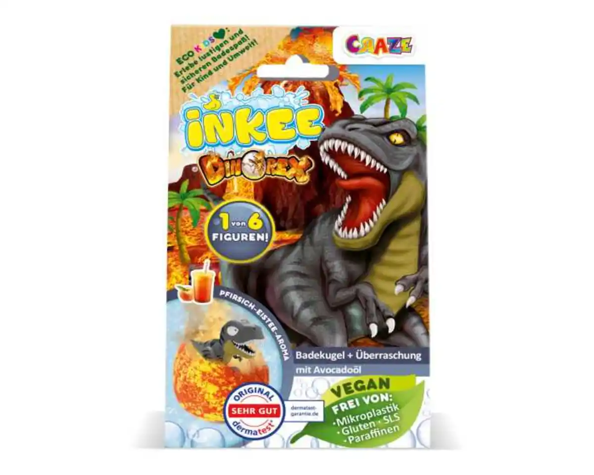 Bild 1 von inkee Badebombe Dino mit Figur