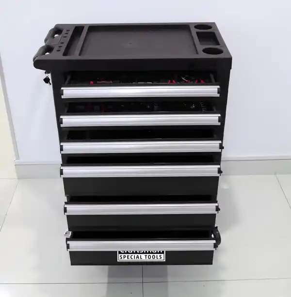 Bild 3 von Werkstattwagen 70 tlg. mit 6 Schubladen schwarz