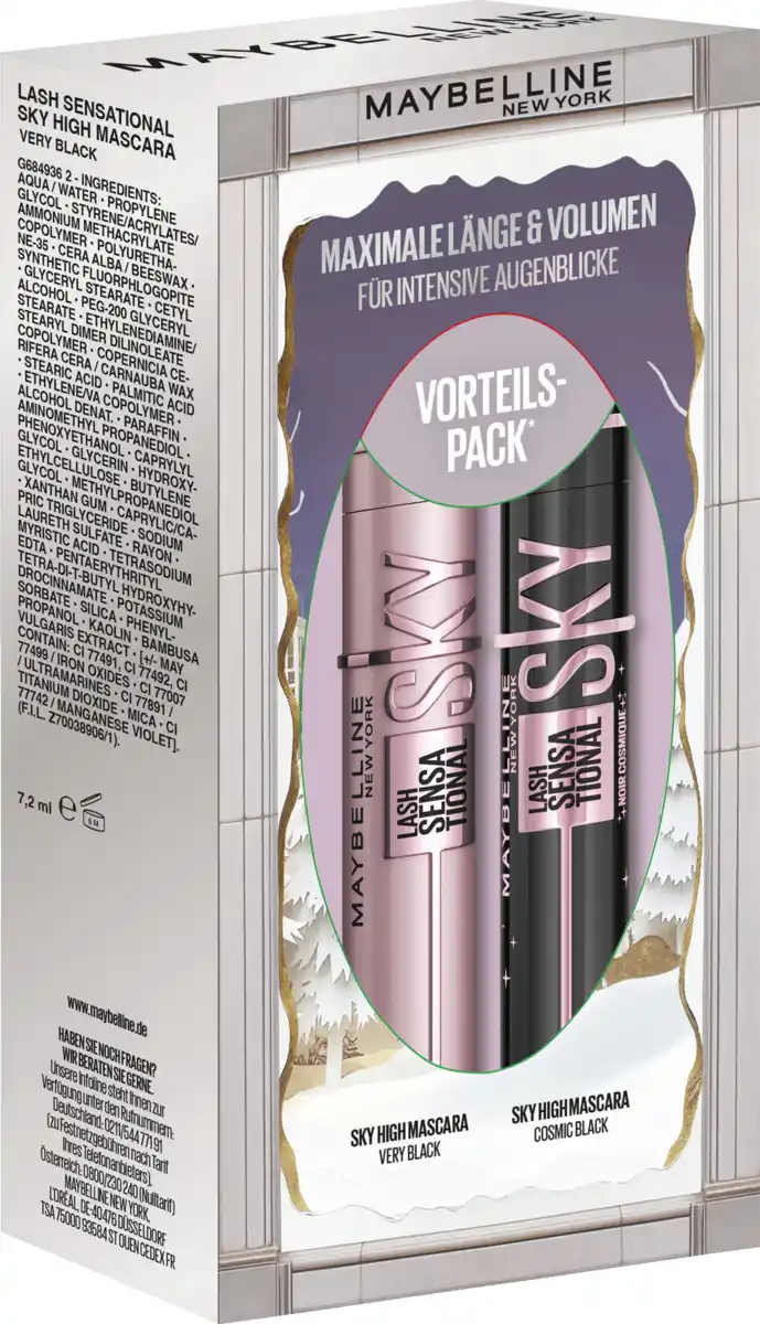 Bild 2 von Maybelline New York Xmas Coffret: Lash Sensational Sky High Very Black + Sensational Sky High Cosmic Black