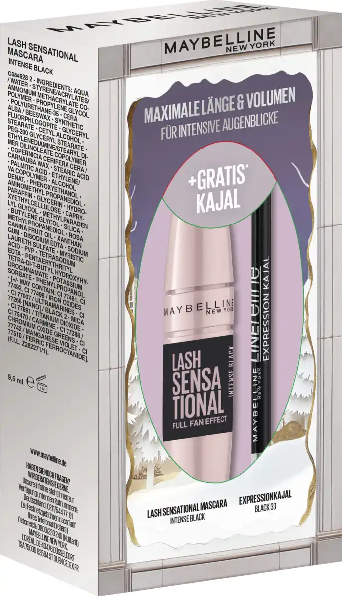 Bild 2 von Maybelline New York Xmas Coffret: Lash Sensational Mascara Intense Black + Expression Kajal Eyeliner 33 Black