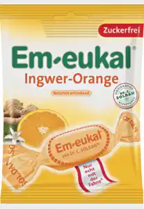 Em-eukal Zuckerfreie Hustenbonbons mit Ingwer und Orange, 75 g