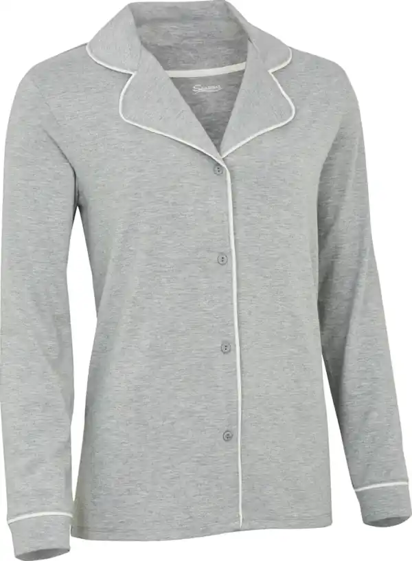 Bild 4 von IDEENWELT Damen-Pyjama hellgrau-meliert Gr. L