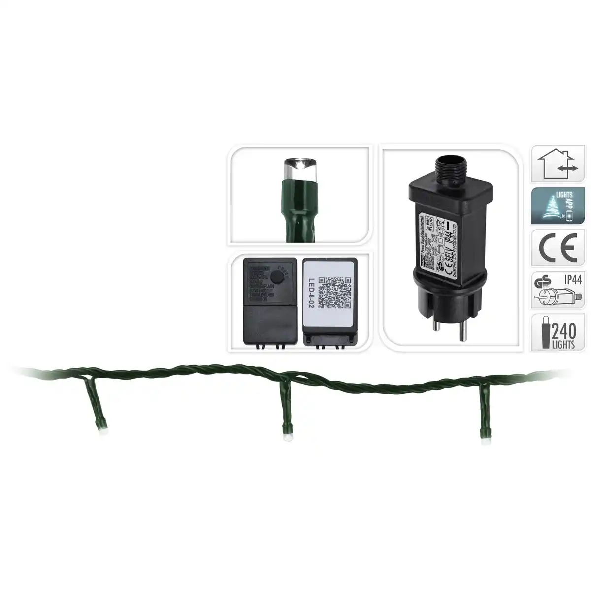 Bild 3 von LED Lichterkette 240 warmweiße LEDs App-Steuerung innen und außen