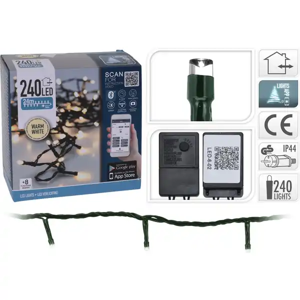 Bild 2 von LED Lichterkette 240 warmweiße LEDs App-Steuerung innen und außen