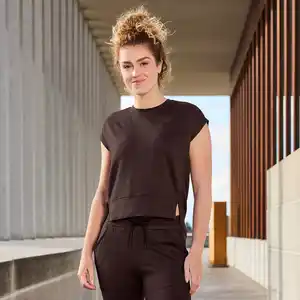 Damen-Funktions-T-Shirt mit Ottoman-Struktur