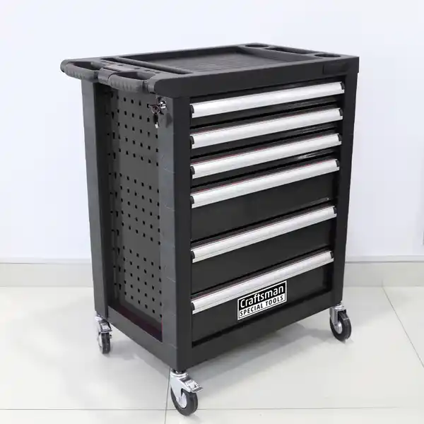 Bild 2 von Werkstattwagen 70 tlg. mit 6 Schubladen schwarz