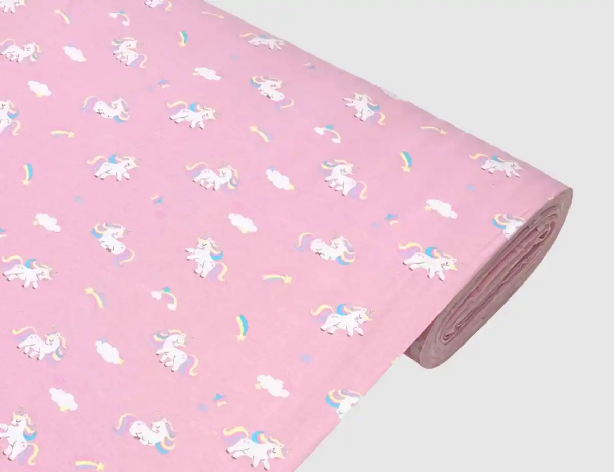 Bild 1 von Jerseystoff Einhorn Rosa