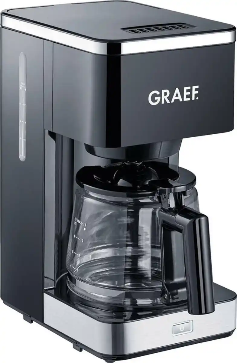 Bild 1 von Graef Filterkaffeemaschine FK 402, 1,25l Kaffeekanne, Korbfilter 1x4, mit Glaskanne, schwarz, Schwarz