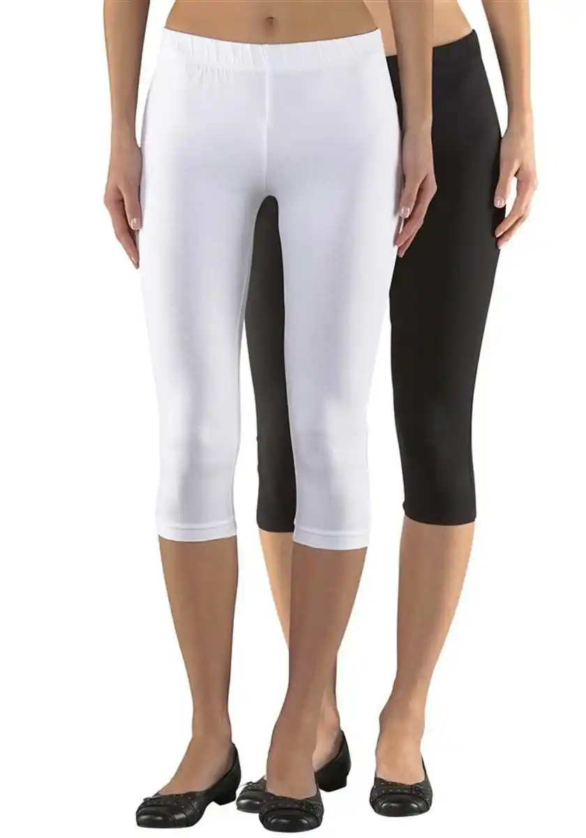 Bild 1 von Boysen's Leggings (Packung, 2er-Pack) in Capri-Länge, Schwarz|weiß