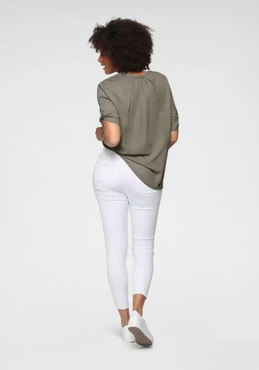 Bild 1 von Tamaris Skinny-fit-Jeans schmale Beinweite, mit Gürtelschlaufenbund, mit Metallreißverschluss, Weiß