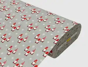 Dekostoff Wichtel Grau, Rot