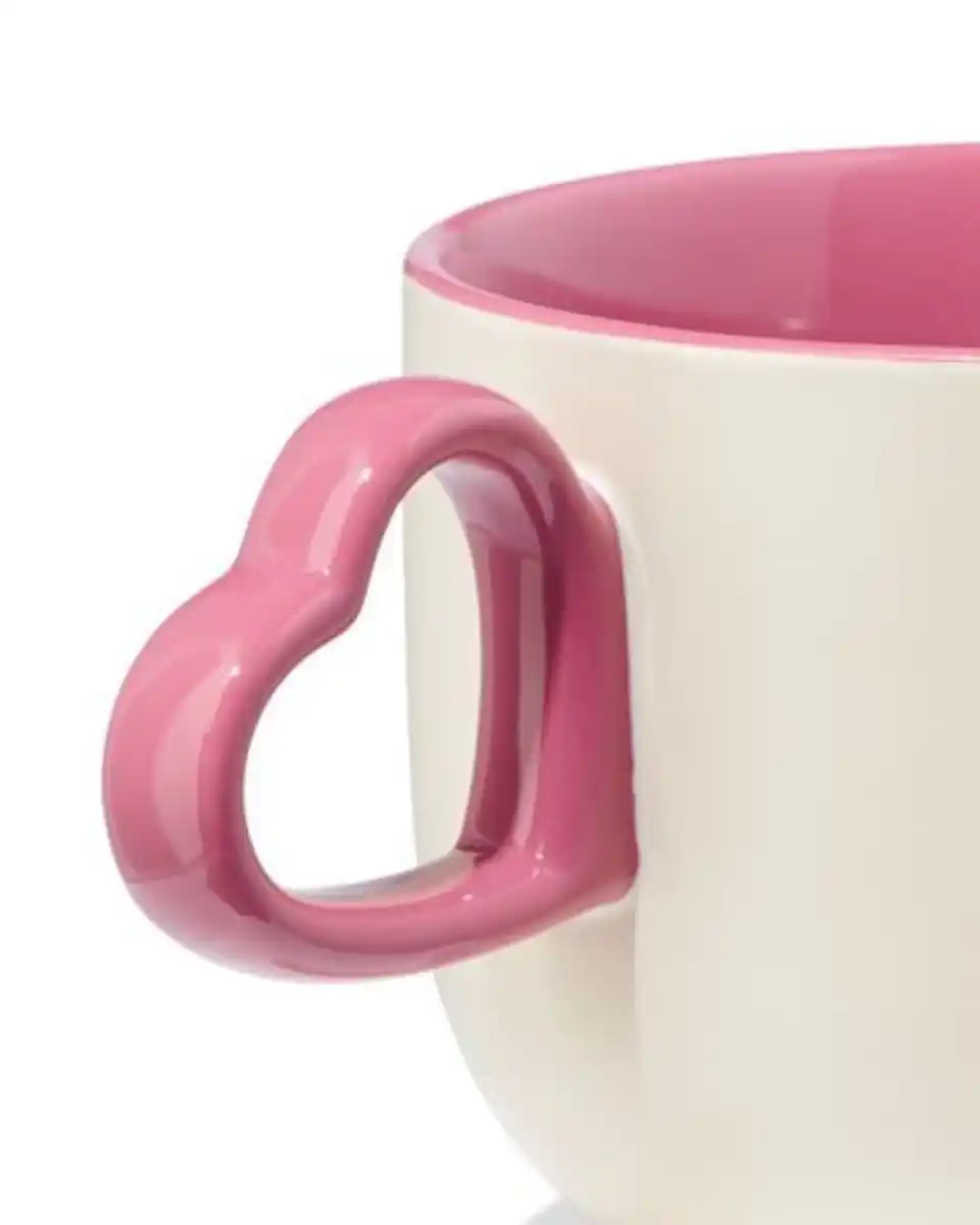 Bild 2 von Becher, 480 ml, Keramik mit herzförmigem Henkel, creme