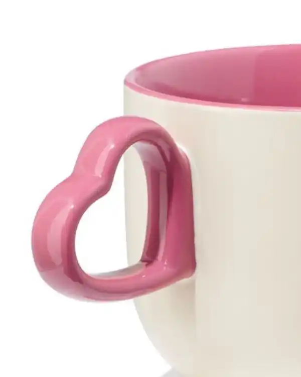 Bild 2 von Becher, 480 ml, Keramik mit herzförmigem Henkel, creme