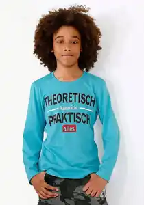 KIDSWORLD Langarmshirt THEORETISCH KANN ICH PRAKTISCH ALLES, Spruch