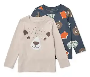 2 Kinder Langarmshirts, Waldtiere