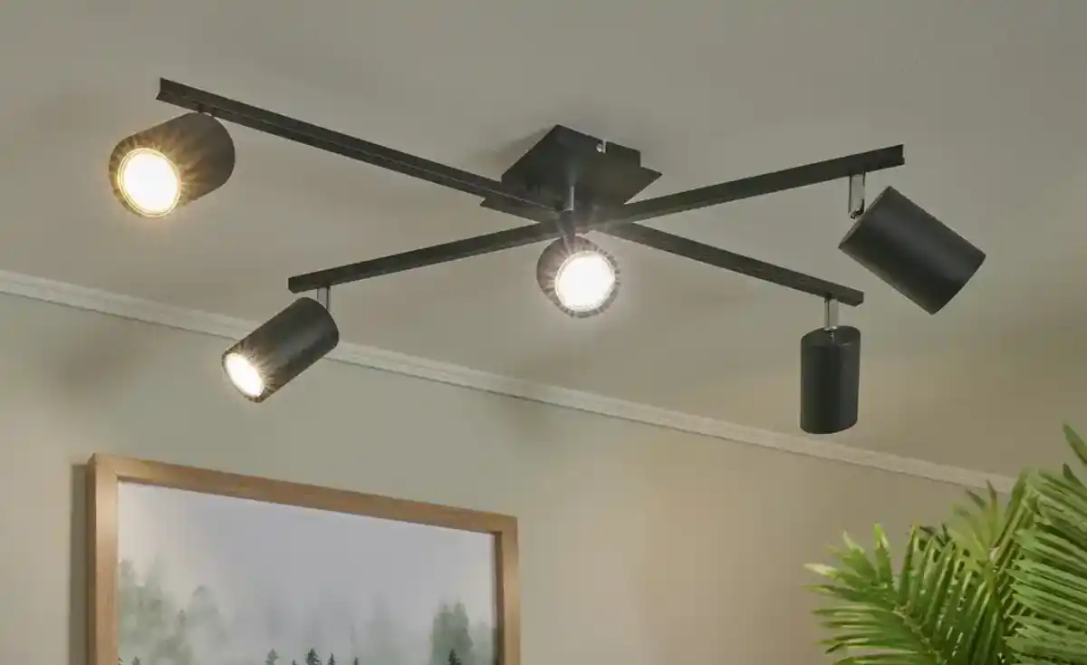 Bild 1 von Trio Deckenspot, 5-flammig, schwarz Marley