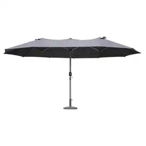 Gardenson Sonnenschirm, Anthrazit, Grau, Kunststoff, 265x250x450 cm, höhenverstellbar, regenabweisend, stabile Strebegelenke, UV-beständig, wetterbeständig, mit Belüftung, geeignet für Balkon, S