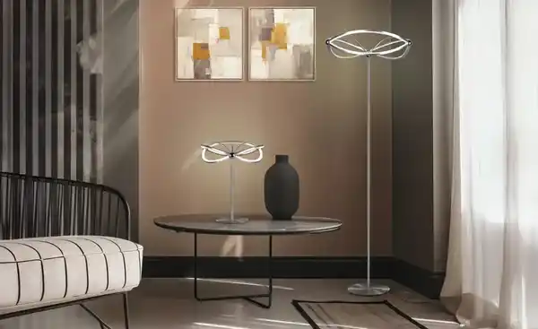 Bild 3 von Trio LED-Tischleuchte, Nickel-matt, geschwungen Charivari