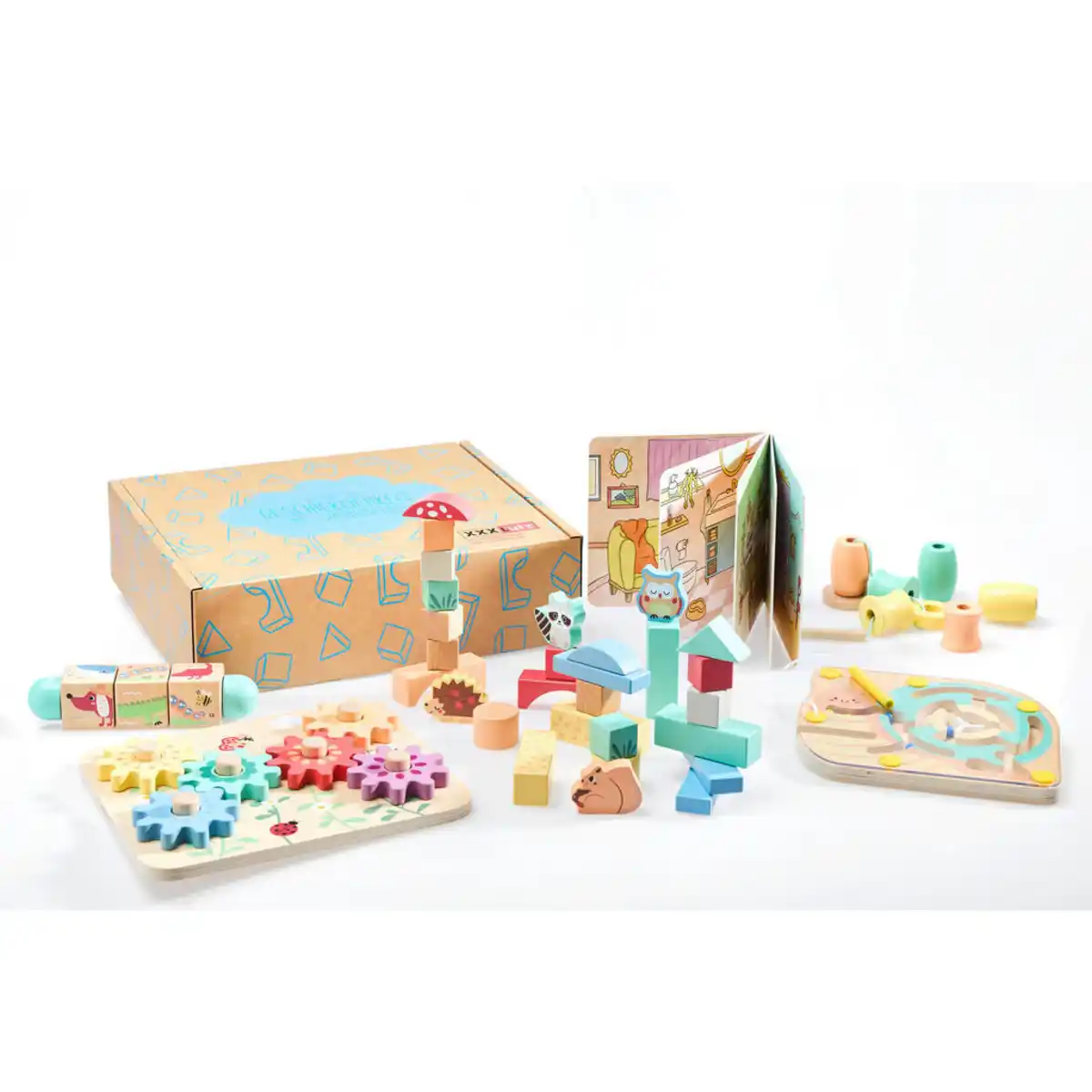 Bild 1 von Babybox Geschicklichkeit 19-24 Monate, Mehrfarbig, Hellblau, Holz, Metall, Kunststoff, Textil, Papier, Holzwerkstoff, Buche, Spielzeug, Holzspielzeug