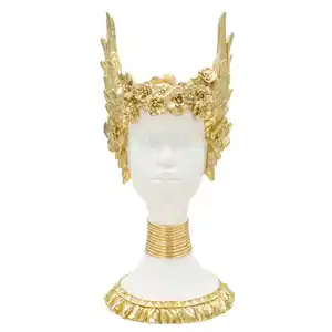 Skulptur, Weiß, Gold, Kunststoff, 17.5x38x17 cm, Dekoration, Skulpturen & Dekoobjekte, Skulpturen