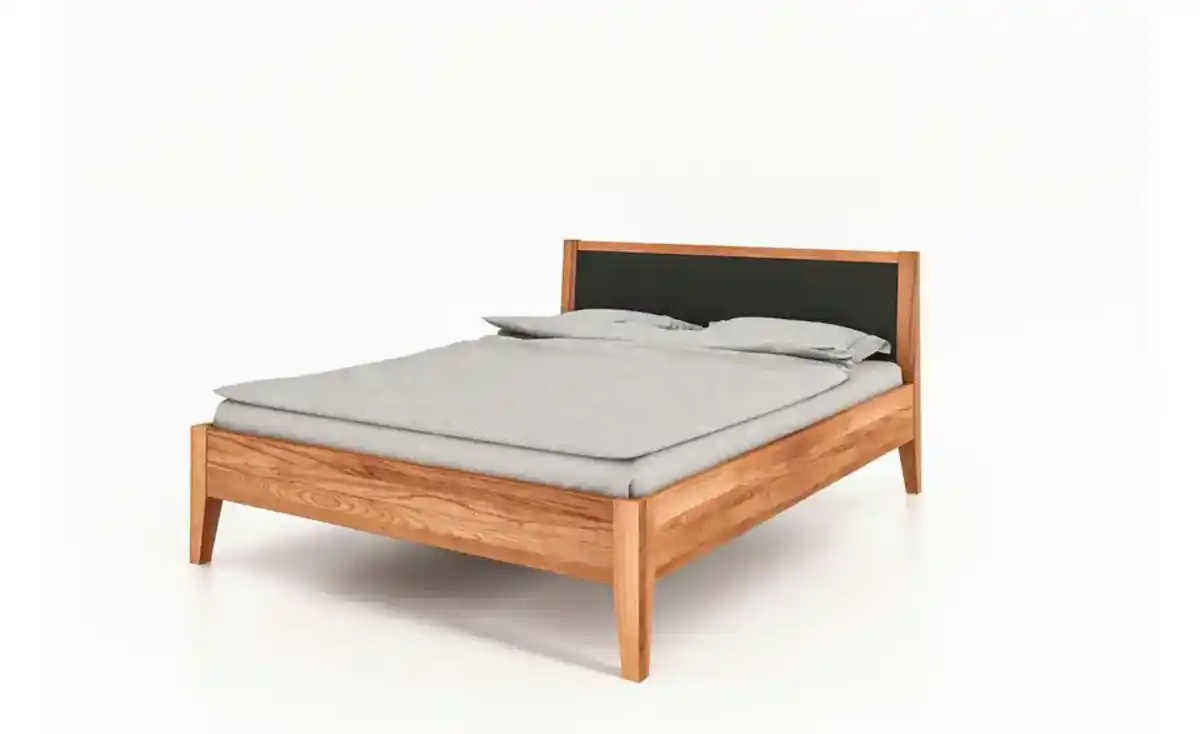 Bild 2 von Massivholzbett mit gepolstertem Kopfteil Erik